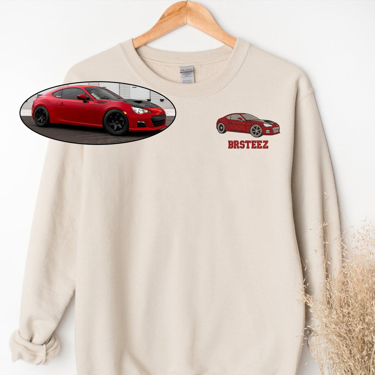 Motorfiets vriendje geborduurd auto hoodie aangepaste liefde cadeau voor vriendje autoliefhebber cadeau