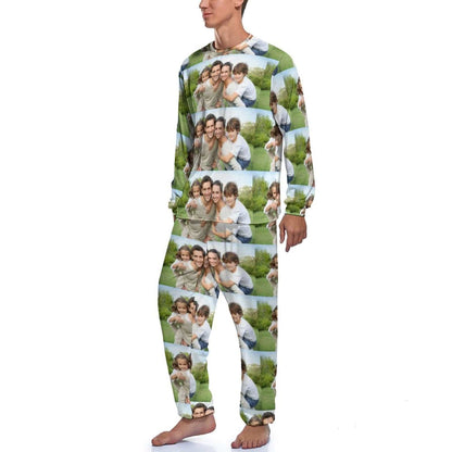 Aangepaste foto papa mama familie heren pyjama gepersonaliseerde foto pyjama set nachtkleding grappige nachtkleding met lange mouwen