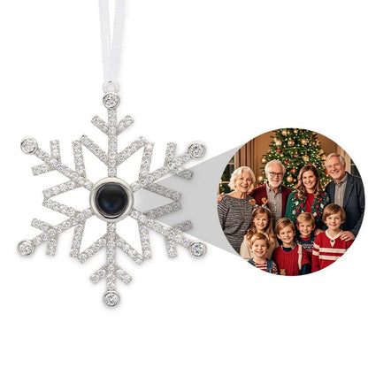 Gepersonaliseerde projectieornament, aangepaste foto, sneeuwvlok, kerstornament, geschenken