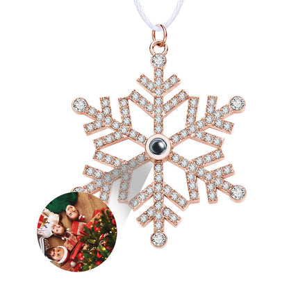 Gepersonaliseerde projectieornament, aangepaste foto, sneeuwvlok, kerstornament, geschenken